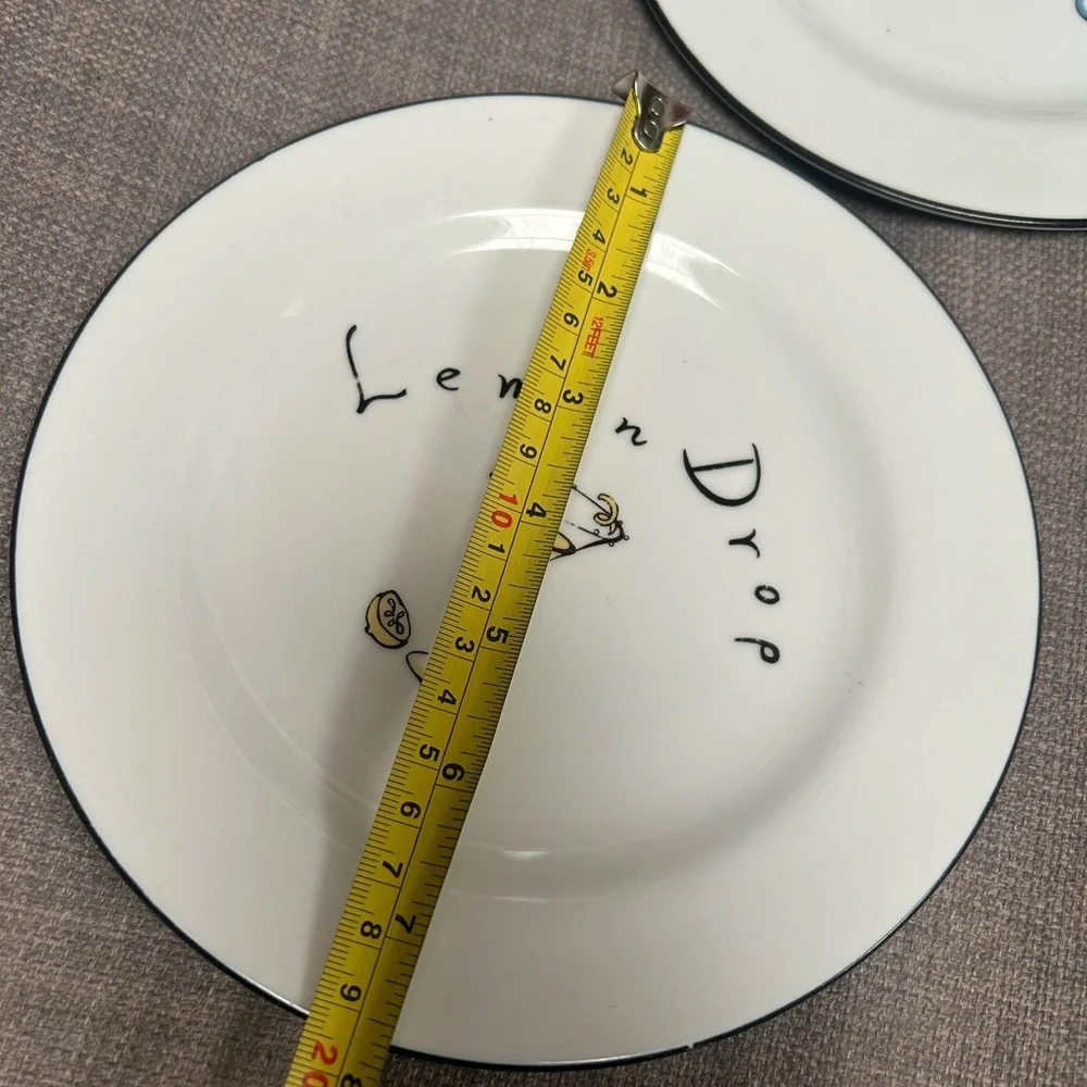 POTTERY BARN 2-pc Martini/Cocktail Porcelain  Cheese Plates #0601254